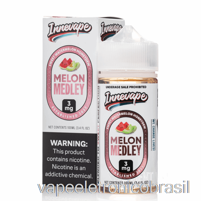 Vape Recarregável Melon Medley - Innevape E-liquids - 100ml 3mg